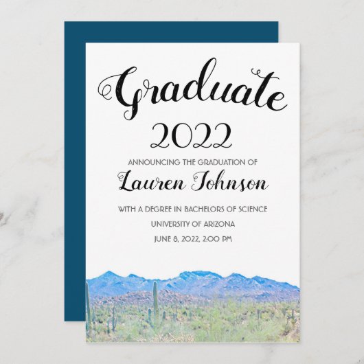 アリゾナ砂漠での卒業発表 案内状 (正面/裏面)
