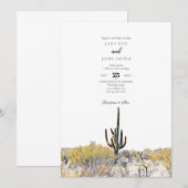 アリゾナ砂漠のサグアロ結婚式招待状 招待状 (正面/裏面)