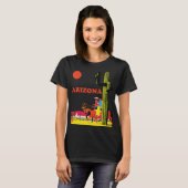 アリゾナ砂漠のサグアロ sunset 旅行 tシャツ (正面フル)