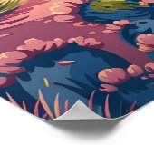 アリゾナ砂漠の夕日 ポスター (角)