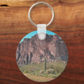 アリゾナ砂漠の山の写真の風景 キーホルダー (正面)