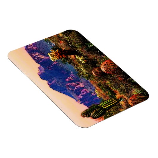 アリゾナ砂漠の景色の迷信の山 マグネット (右側)