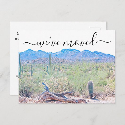 アリゾナ砂漠の移動案内はがき 案内ポストカード (正面/裏面)