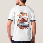 アリゾナ砂漠の雰囲気 ビンテージカーTシャツデザイン Tシャツ (裏面)