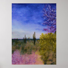 アリゾナ砂漠の風景の外の日 ポスター