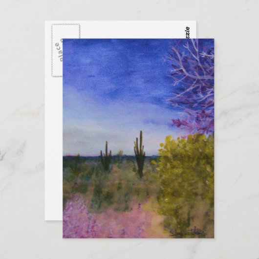 アリゾナ砂漠の風景の外の日 ポストカード (正面/裏面)