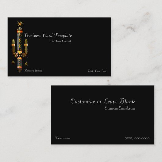 アリゾナ砂漠サフアロのサボスの名刺 名刺 (正面/裏面)