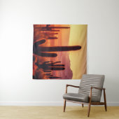 アリゾナ砂漠サボテンの夕日 タペストリー (インサイチュ(横))