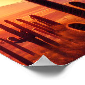 アリゾナ砂漠サボテンの夕日 ポスター (角)