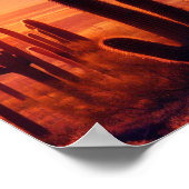 アリゾナ砂漠サボテンの夕日 ポスター (角)