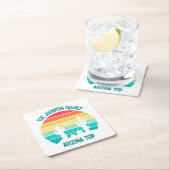 アリゾナ砂漠サボテンパーソナライズされたサンセット スクエアペーパーコースター (インサイチュ)