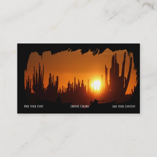 アリゾナ砂漠南西部サンセットビジネスカード 名刺 (正面)