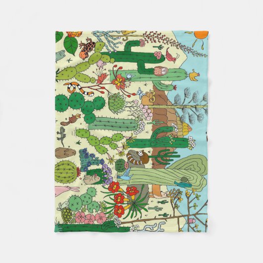 アリゾナ砂漠 フリースブランケット (正面)