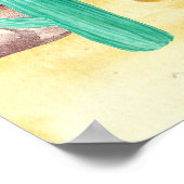 アリゾナ砂漠 ラマ サボテンの花 自然 ポスター (角)