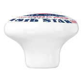 アリゾナ米州赤白青タイポグラフィ セラミックノブ (側面)