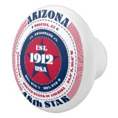 アリゾナ米州赤白青タイポグラフィ セラミックノブ (右)