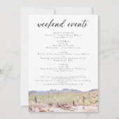 アリゾナ結婚州週末の歓迎 招待状 (裏面)