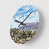 アリゾナ迷信マウンテン絵画ランドスケープ ラウンド壁時計 (傾斜)