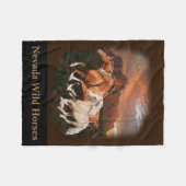 アリゾナ野生馬 フリースブランケット (正面(横))