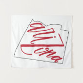 アリゾナ|の州のタイポグラフィのデザイン タペストリー (正面(横))