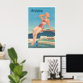 アリゾナ・アート サンタフェ 旅行ポスター 泳ぐプール ポスター (ホームオフィス)