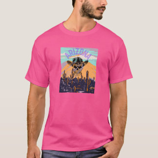 アリゾナ・カウボーイ・スカル デザートシーン - ビンテージ・ウェスタン Tシャツ