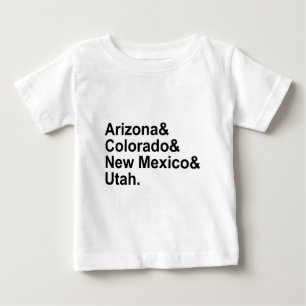 アリゾナ コロラド ニューメキシコ ユタ フォーコーナーズ ベビーTシャツ