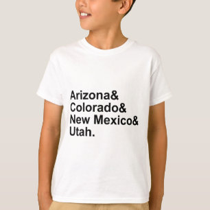 アリゾナ コロラド ニューメキシコ ユタ フォーコーナーズ Tシャツ