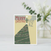 アリゾナ・サボテンの木の灯りからのメリークリスマス シーズンカード (スタンド正面)