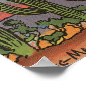 アリゾナ – サボテン州のアリゾナからフォント ポスター (角)