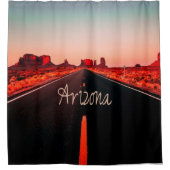 アリゾナ・サンセット砂漠の赤い岩 シャワーカーテン (正面)