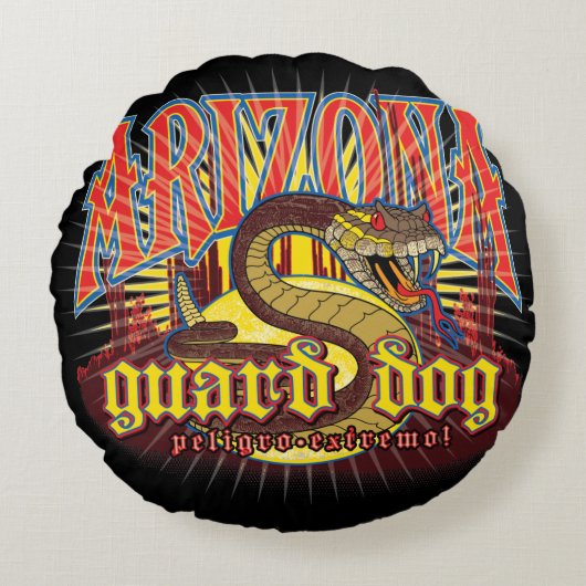アリゾナ・スネークアート ラウンドクッション (正面)