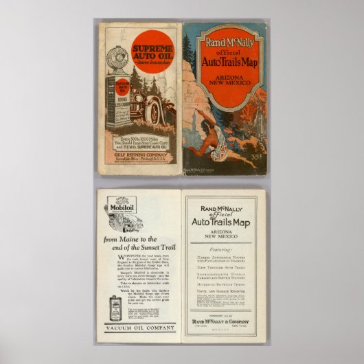 アリゾナ、ニューメキシコのオートトレイル ポスター (正面)