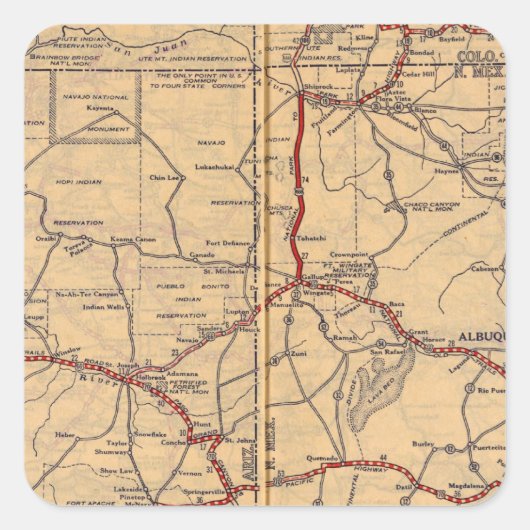 アリゾナ、ニューメキシコ スクエアシール (正面)