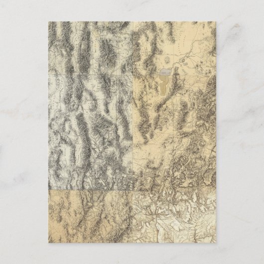 アリゾナ、ネバダ、ユタの総合地図 ポストカード (正面)