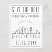 アリゾナ・フェニックス |スタイル設定されたスカイライン日付を保存 ポストカード (正面)