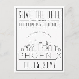 アリゾナ・フェニックス |スタイル設定されたスカイライン日付を保存 ポストカード