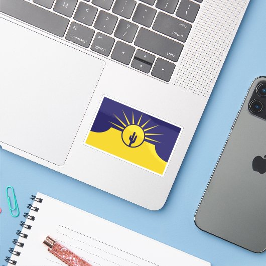 アリゾナ,メサ州旗 シール (ノートパソコンとiPhone)