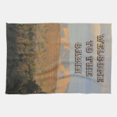 アリゾナ・ランドスケープ写真山キャビンへようこそ キッチンタオル (横)