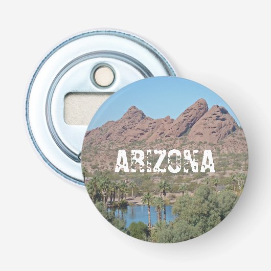 アリゾナ・ランドスケープ・パーム・ツリーズ赤い岩の形見 栓抜き (正面)