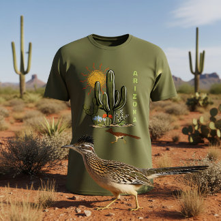 アリゾナ・ロードランナー・デザート・サボテン Tシャツ