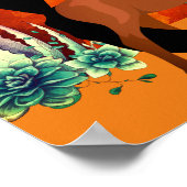 アリゾナ~山、砂漠、馬と満月 ポスター (角)