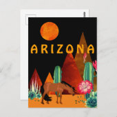 アリゾナ～山、砂漠、馬と満月 ポストカード (正面/裏面)