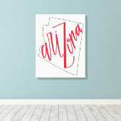 アリゾナ |州タイポグラフィデザイン キャンバスプリント (インサイチュ (ウッドフロア))