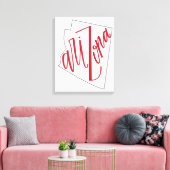 アリゾナ |州タイポグラフィデザイン キャンバスプリント (インサイチュ (リビング))