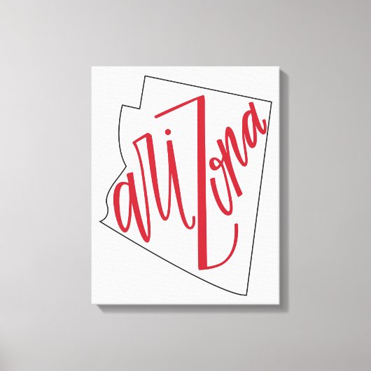 アリゾナ |州タイポグラフィデザイン キャンバスプリント (正面)