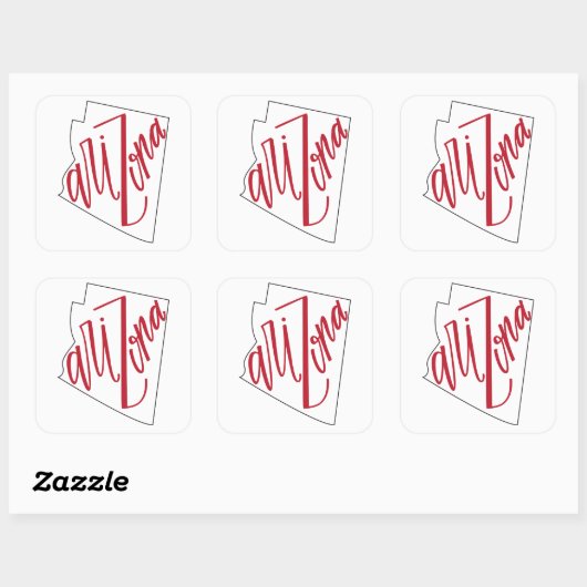 アリゾナ |州タイポグラフィデザイン スクエアシール (シート)