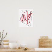 アリゾナ |州タイポグラフィデザイン ポスター (キッチン)