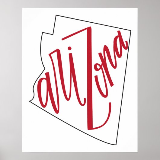 アリゾナ |州タイポグラフィデザイン ポスター (正面)