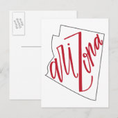 アリゾナ |州タイポグラフィデザイン ポストカード (正面/裏面)